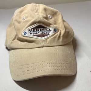 Merrell Tan Cotton Buckle Back Ball Cap Hat One Size